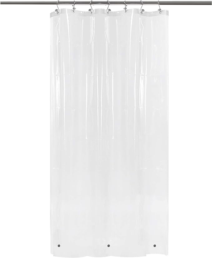 Barossa Design Narrow Shower Curtain Liner with 3 Magnets - 36" x 84", Waterproof PEVA Shower Liner for Small Extra Long Bathroom Stall, PVC Free, Metal Grommets - Clear, 36X84