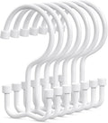 Goowin Shower Curtain Hooks, Shower Curtain Rings, Durable Shower Curtain Hangers Rust Proof, Double Glide Shower Rings for Curtain, Simple Shower Hooks for Shower Curtain, White, 24 Pack-Cylinders