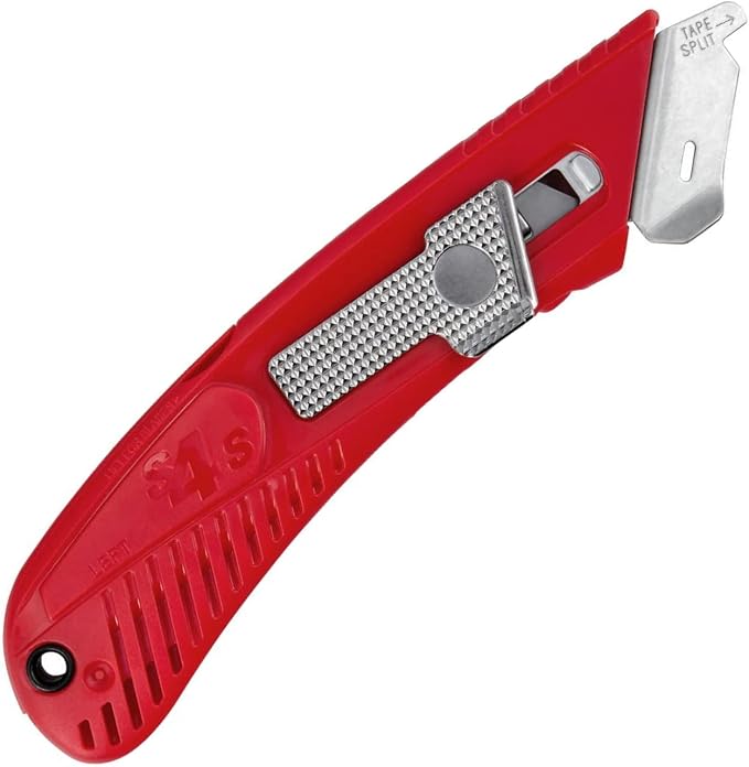 Pacific Handy Cutter S4L Safety Cutter, Retractable Utility Knife with an Ergonomical Design, Bladeless Tape Splitter, Steel Guard for Safety and Damage Protection, Warehouse and In-Store Cutting