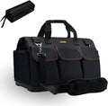 FASTECH 20-inch Heavy Duty Bottom Tools Bag with Wide Mouth for Tool Storage, Carrier and Organizer, Tool Bag for Men, Wide Mouth Tool Bags with Inside Pockets (20 Inch)