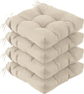 IASEAHK Outdoor Chair Cushions Set of 4, 19" x 19" x 5", Waterproof Outdoor Seat Cushions for Patio Furniture, Fade-Resistant Patio Chair Cushion, Dining Wicker Chair Pads for Porch Garden, Beige