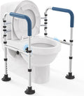Toilet Safety Rails (400 lb) – More Stable & Safer Adjustable Toilet Frame for Elderly, Seniors, Handicap & Disabled, Foldable Handicap Toilet Handles, Toilet Safety Rail with Non-Slip Feet