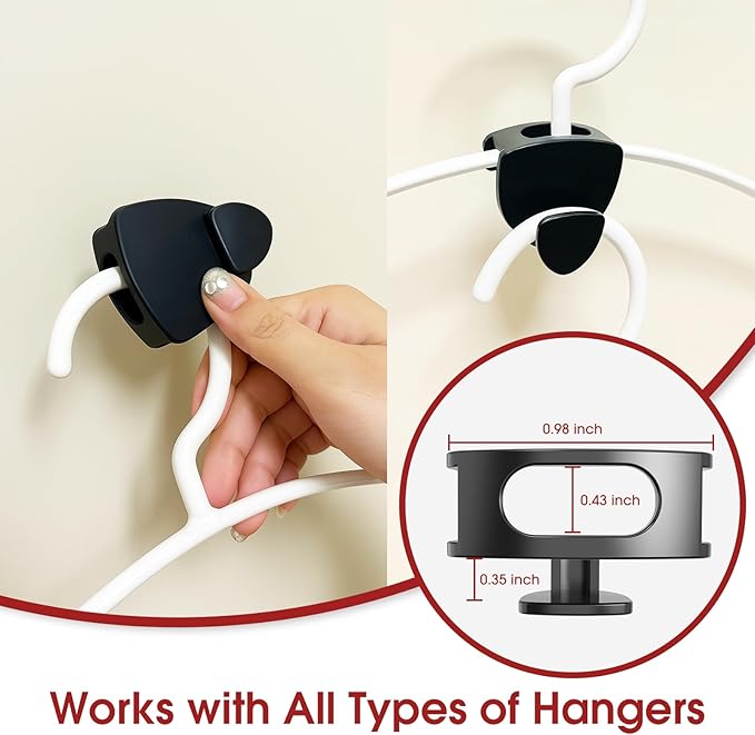 Latoxcaa Space Saving Hanger Hooks 30Pcs, Upgrade Heavy Duty Space Saver Hangers Connector Hooks for Clothes, Premium Hanging Closet Organizer for Dorm, Ganchos para Colgar Ropa, Black