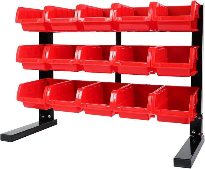 MaxWorks 80695 Bench/Table Top 15-Bin Parts Rack