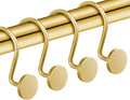 CHICTIE Gold Shower Curtain Hooks, Rustproof Shower Curtain Rings for Bathroom, Metal Shower Hooks for Shower Curtain Rod, Modern Decorative Shower Curtain Hangers Set of 12, Round Heavy Duty Design