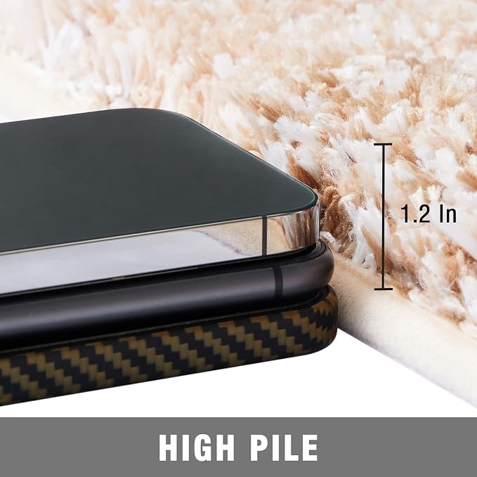TECHMILLY Super Soft Shaggy Bathroom Rugs, Absorbent Thick Non Slip Microfiber Bath Rugs, Quick Dry Machine Washable Bath Mat for Bathroom Floor, Bathtub and Shower 17"x24"
