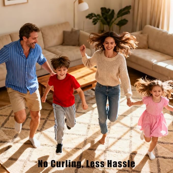 12 Pcs Rug Grip Tape,Non-Slip Rug Pads for Invisible Hold,Carpet Tape with Adhesive Strips Reusable & Washable（Black）
