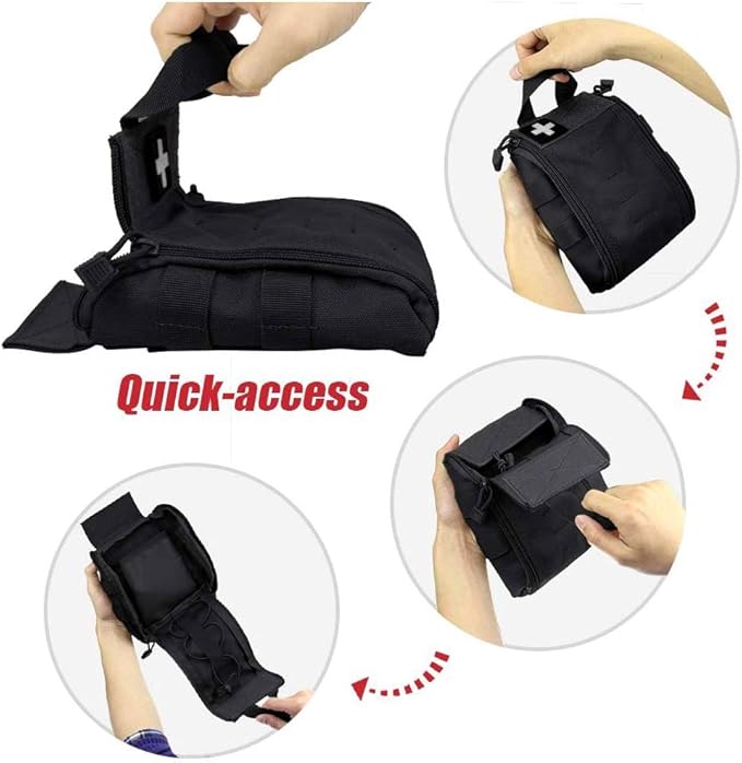 WYNEX First Aid EMT Bags, Tactical IFAK Medical Molle Pouch Military Utility Med Emergency EDC Pouches Outdoor Survival Kit Suit for Tactical Waist Belt Pack 1000 Nylon