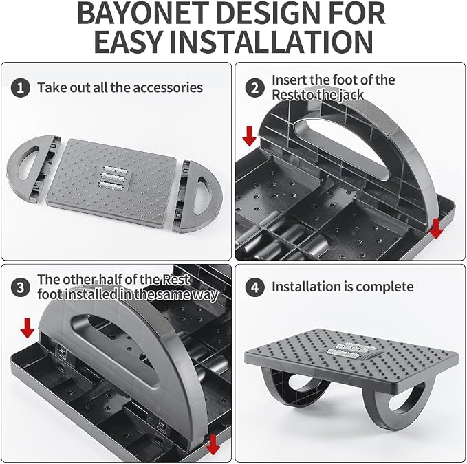 CasaZenith Foot Rest for Under Desk at Work - Ergonomic Foot Stools for Under Office Desk - Rocking Footrest with Roller Massager - Leg Rest for Chair, Computer Gaming -13" L x 9.6" W x 5" H (Gray)