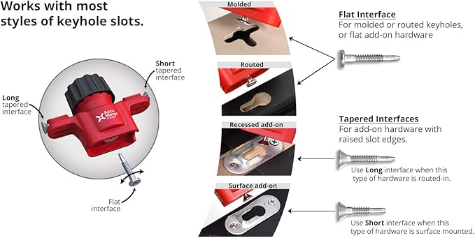 Keyhole Companion Picture Hanging Marking Tool, Keyhole Slot & Sawtooth Hanger Fastener Locator, No-Measure Mounting of Frames, Mirrors, Power Strips, Network Switches, Wall-mount Shelves, Other Items