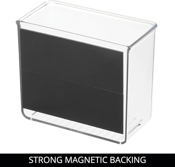 iDesign Magnetic Small Clear Plastic Organizer Bins for Laundry Room Storage - 2-Pack