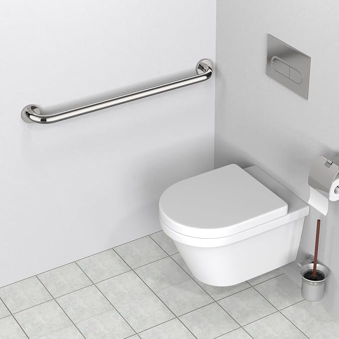 2 Pack 32 Inch Shower Grab Bar, ZUEXT SUS304 Stainless Steel Chrome Bathroom Grab Bar Handle, Shower Balance Bar, Safety Hand Rail Support, Handicap Elderly Senior Assist Bath Handle(1.25" Diameter)