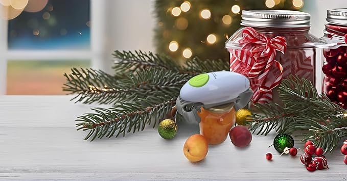 Electric Jar Opener, Jar opener, Automatic Jar Opener, Automatic Jar Opener for seniors with arthritis, fits almost all lid sizes, Not applicable to plastic jars(white)