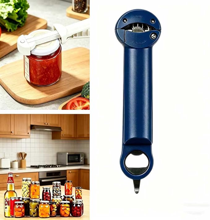Multifunctional Retractable Bottle & Jar Opener, Magnetic adjustable Jar Opener & Bottle Opener for Arthritis, Weak Hands, Easy-Grip Kitchen Lid Opener Gadgets