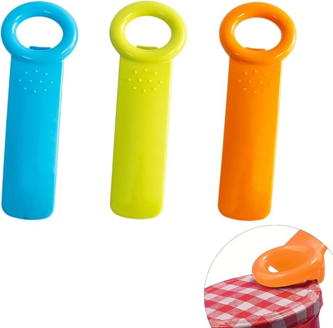 3-Pack Easy Grip Can Openers - Jar Key Lid Openers - 5.5" Colored Plastic Can Openers for Weak Hands, Seniors