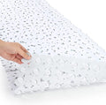 SONGZIMING Pebble Bath Mat for Bathtub to Anti Slip Bathtub Mat in Shower with 16 Inches by 35 Inches (White)
