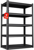 Set of 7, 71"H Garage Shelving-2050LBS 5 Tier Storage Shelves,Adjustable Heavy Duty Metal Shelving Unit and Storage Large Rack,Utility Steel Shelf For Shop Warehouse Industrial Pantry 71"x35"x16"