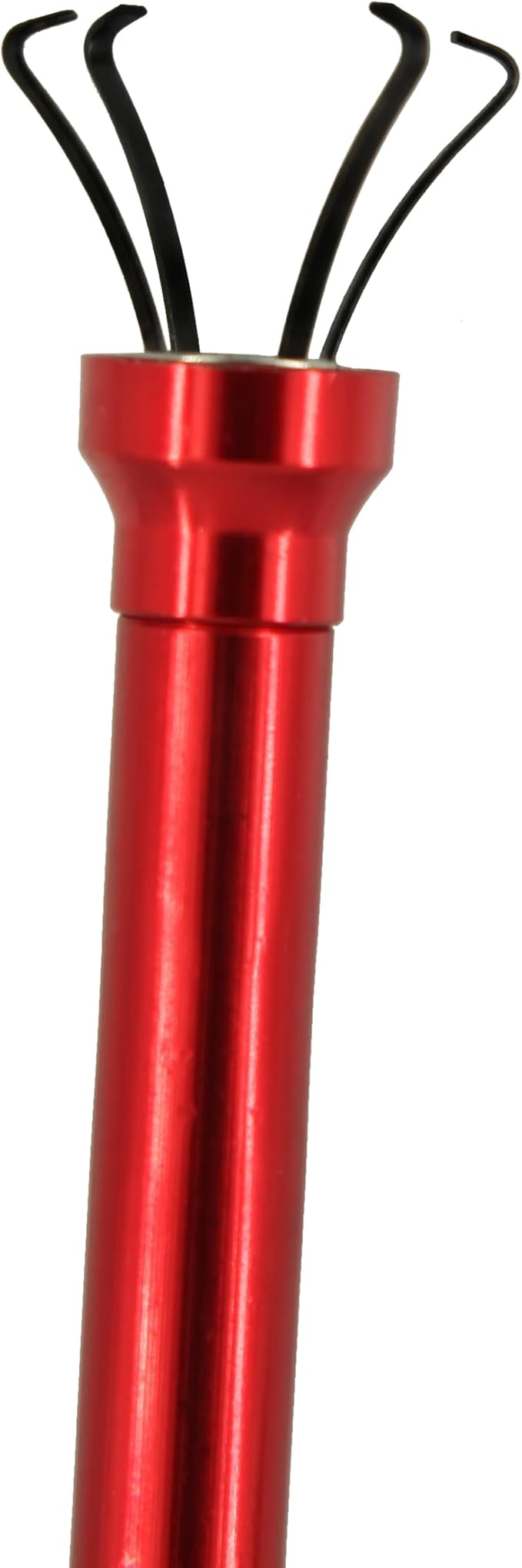 Flexible Claw Pickup Tool with Magnet Tool Flexible telescoping Claw led Light Grabber Extend，Long 28'' Four Claw 4-Claw for Small Parts Pickup Reacher Tool for Mechanics,Jewelry,Kids,etc. (Red)