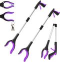2-Pack 32" Grabber Reacher Tool, Foldable Reacher Grabber Pickup Tool with 360° Rotating Jaw & Magnetic Tip, GarbageTrash Picker Upper Grabber,Lightweight Grabbers for Seniors/Elderly(Purple)