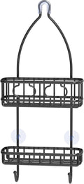 Simple Houseware Bathroom Hanging Shower Head Caddy Organizer, Black (24 x 10.2 x 4.25 inches)