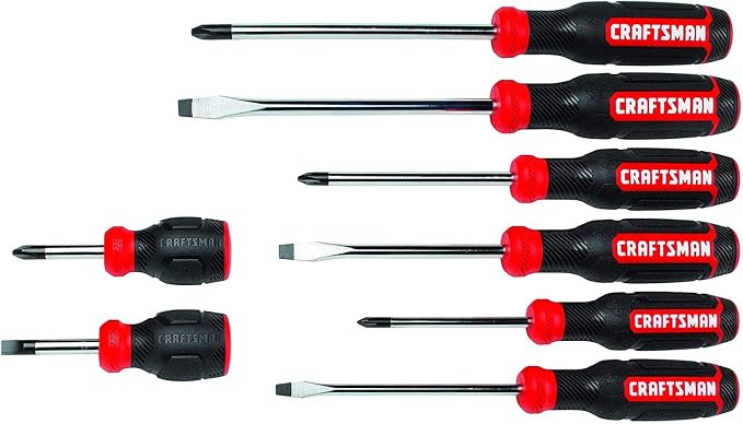 CRAFTSMAN Screwdriver Set,Bi-Material,8 Piece Set (CMHT65075N),(Pack of 4)