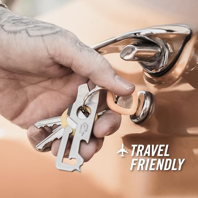 Gerber Gear Mullet Keychain - Multi-Tool Keychain with Pry Bar, Bottle Opener, and Wire Stripper - EDC Gear and Equipment - Stonewash