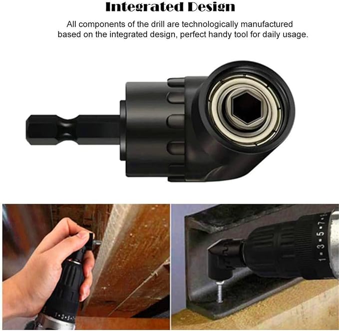 CIGOTU Impact Grade Socket Adapter Set - 3 Pcs Extension Drill Bit Socket Wrench Adapter for Impact Driver 1/4 3/8 1/2" Drive, 105 Degree Right Angle Drill Attachment for Household Workplace Industry