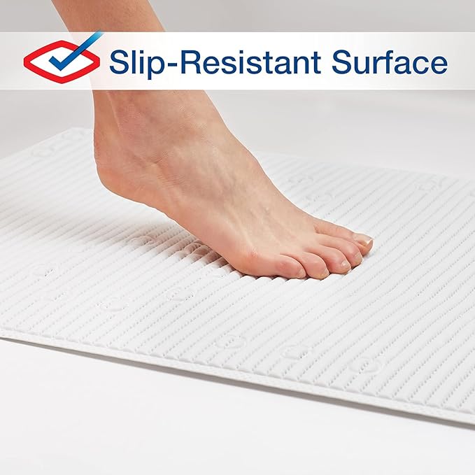 Duck Brand Clorox Cushioned Shower Mat, Non Slip Bathtub Mat with Suction Cups, 17 Inches x 36 Inches, White, 2 Pack