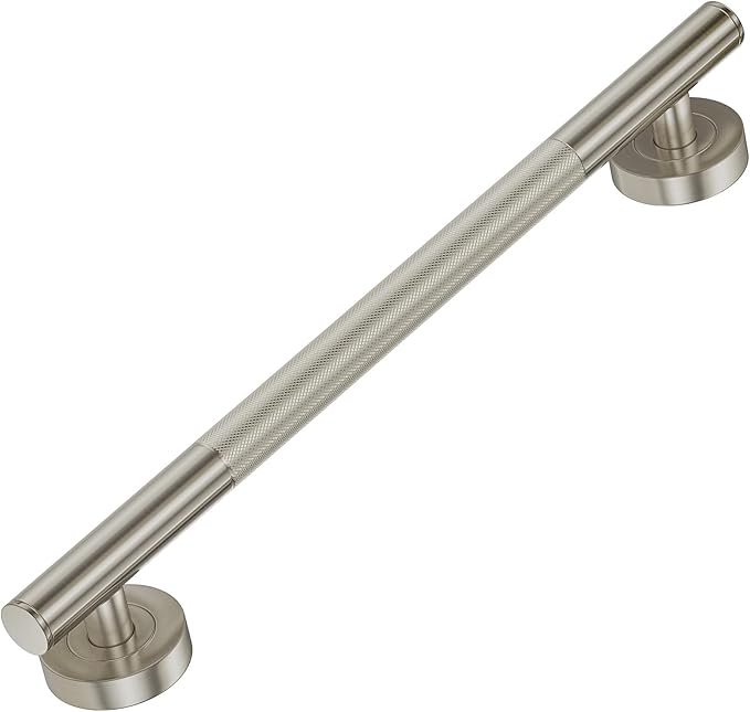 Lava Odoro Shower Grab Bars, 18" Stainless Steel Bathroom Safety Grab Bar, Upgrade Anti-Slip Knurling Shower Grab for Bathtub, Shower Handle for Elderly and Handicap, ADA Compliant, Brushed Nickel