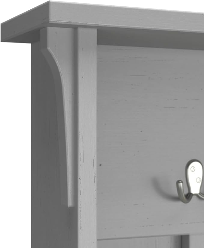 Bush Furniture Salinas Hall Tree with Shoe Storage Bench in Cape Cod Gray