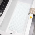 Wirhao Bathtub Mat Non Slip Shower Mat 39×16 Inches Bath Mat for Tub Machine Washable Tub Mat Large for Bathroom with Suction Cups and Drain Holes White