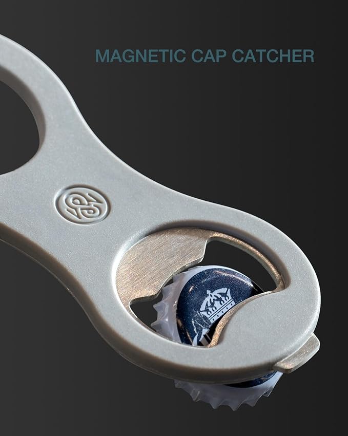 2 in 1 Magnetic Beer Bottle Opener for Refrigerator and RV with Cap Catcher, Soft Touch Silicone Surface Protect Fridge, Pop Can Soda Can Opener for Long Nails, Ideal Gift
