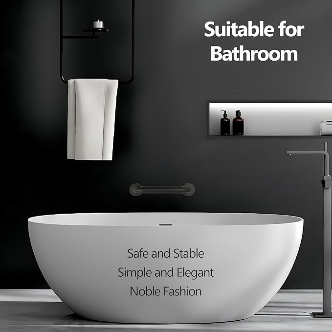 Shower Grab Bar, 2 Pack 32 Inch Black Bathroom Grab Bar, 1.25" Diameter Stainless Steel Grab Bars for Bathtubs and Showers, Handicap Shower Grab Bar for Seniors Elderly