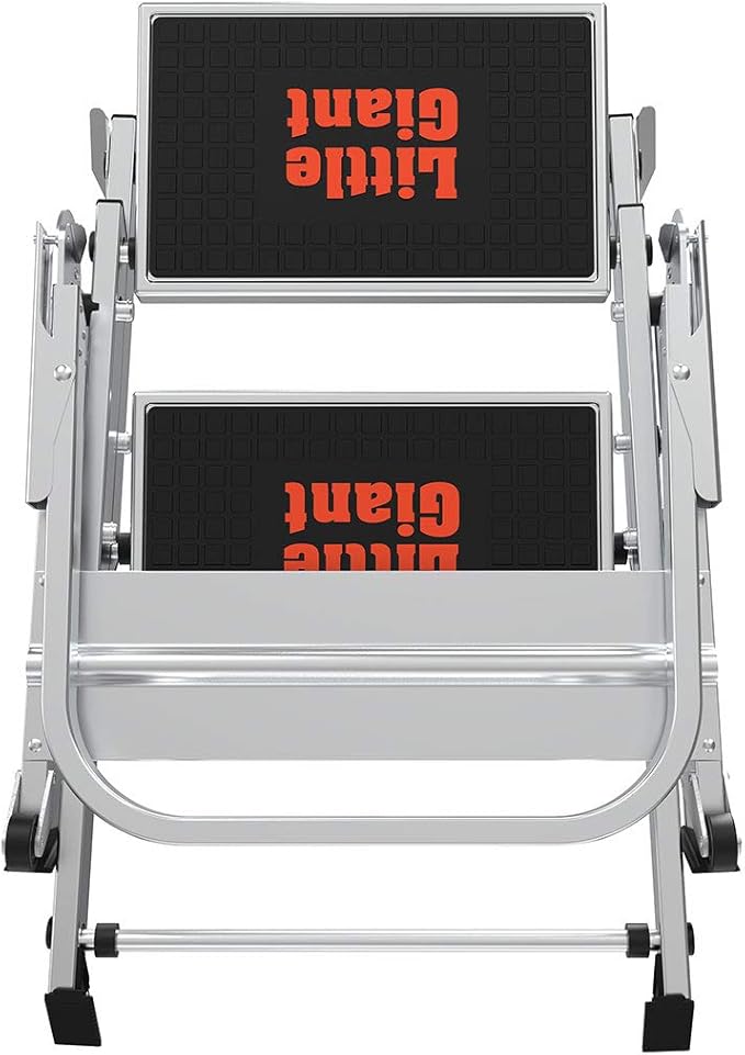 Little Giant Ladders, Safety Step, 2-Step, 2 foot, Step Stool, Aluminum, Type 1A, 300 lbs weight rating, (10210BA), Gray