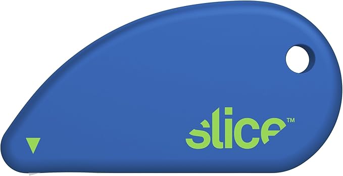 Slice Micro Safety Cutter | Safe Ceramic Box Cutter Lasting 11x Longer than Metal | Keychain Box Opener | 1 Pack | Blue