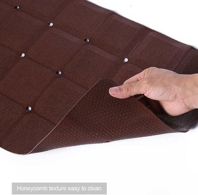 Webos Foldable Non Slip Silicon Bath Mat Bathtub mat no Suction Cups for Textured Tub and Reglazed Tub (Chocolate, 28-inch x 14-inch)