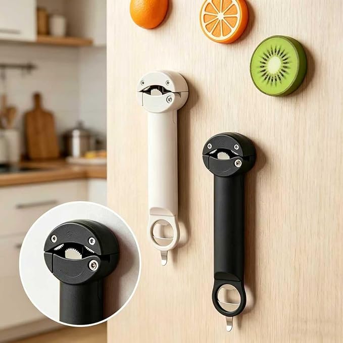 Multifunctional Retractable Bottle & Jar Opener, Magnetic adjustable Jar Opener & Bottle Opener for Arthritis, Weak Hands, Easy-Grip Kitchen Lid Opener Gadgets