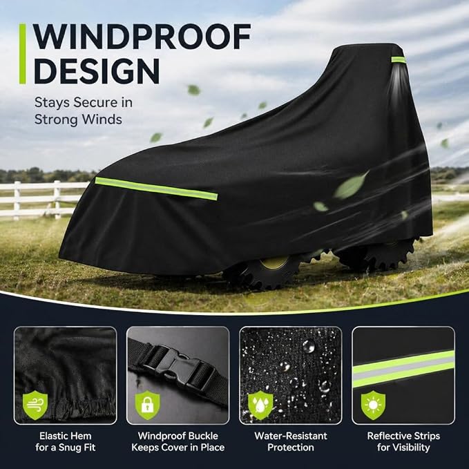 Heavy Duty Tractor Cover for Mahindra 2126 HST Cab 2024-pr, Water Resistant Outdoor Utility Tractor Cover with Windproof Straps, for Compact Lawn Farm Tractors