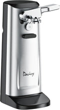 Davivy Electric Can Opener, Removable Stainless Steel Cutter and 3-in-1 Design with Knife Sharpener and Bottle Opener (Black-Stainless Steel)