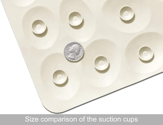Non-Slip Bathtub Mat OTHWAY Soft Rubber Bathroom Bathmat with Strong Suction Cups (Beige)
