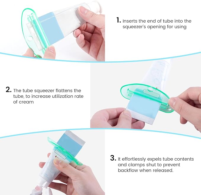 LOVEINUSA Toothpaste Tube Squeezer Dispenser, 10PCS Toothpaste Roller Squeezer Tool Tooth Paste Cap Holder for Bathroom, Assorted Colors