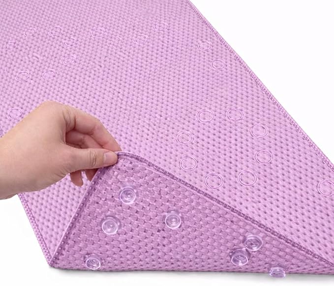 Bathtub Mat Non Slip, Bath Mat for Tub Non Slip, Tub Mat Extra Large 36 x 17 in, Bathtub Mat with Suction Cups & Drain Holes, Soft Foam, Machine Washable, Lavender