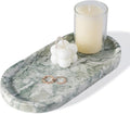 Koville Marble Bathroom Tray for Countertop, Vanity Tray Stone Trays for Decor, Natural Marble Decorative Tray for Dresser Organizer, Storage Trays for Perfume, Jewelry, Cosmetics(Retro Light Green)