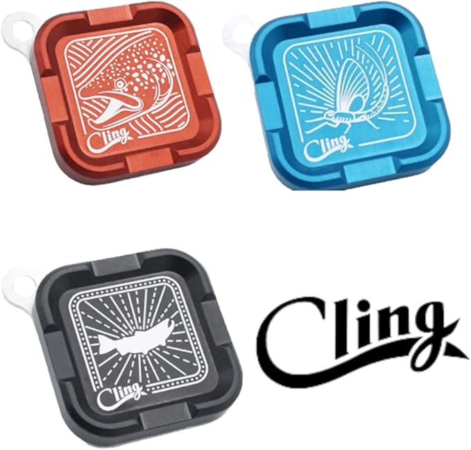 Cling Fishing Products Mag Grab® Mini – Compact Magnetic Fly Holder/Fly Patch & Organizer for Fly Fishing Vest, hat, Waders and Fishing Packs (Center of Attention, Orange)