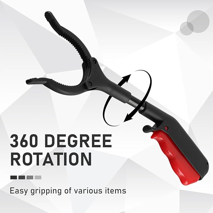 Short Grabber Reacher Tool 2 PCS,Small Grabber Reacher Tools Non-Slip Ergonomic Handle,Portable for Elderly, Disabled, Sanitation Workers,11.02in,Black Red