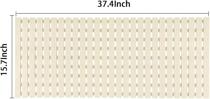 BEMISO Shower Mat Non Slip Bathtub Mat with Suction Cups and Drain Holes 37.4 x15.7 Inch Bath Mat for Tub & Shower.Easy Dry,Easy to Cut,Eco-Friendly