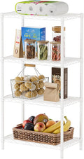 SINGAYE Shelf Wire Shelving Adjustable Storage Shelves Rack Standing Units for Kitchen Closet Laundry Bathroom Organizers Metal Pantry Narrow Mesh Gaps 14" D x 24" W x 48" H White