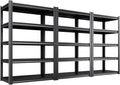 3-Pack Heavy Duty Garage Shelving for Garage, Warehouse & Workshop Organization, 71" H x 35" W x 16" D Adjustable 5-Tier All Metal Storage Shelf for Tools, Storage Bins & Bulk Items