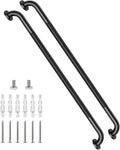 40 Inch Anti Slip Handicap Grab Bars, Munzong Bathroom Grab Bar for Showers, Black Knurled Handicap Balance Bar,Safety Hand Rail Support Elderly Senior Assist Bath Handle