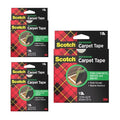 3M Scotch Double-Sided Carpet Tape 1.3 in x 40 ft – Heavy Duty Indoor/Outdoor Rug Gripper for Hardwood, Vinyl, Tile & Concrete Floors – Non-Slip Adhesive for Area Rugs and Mats - 3 Pack